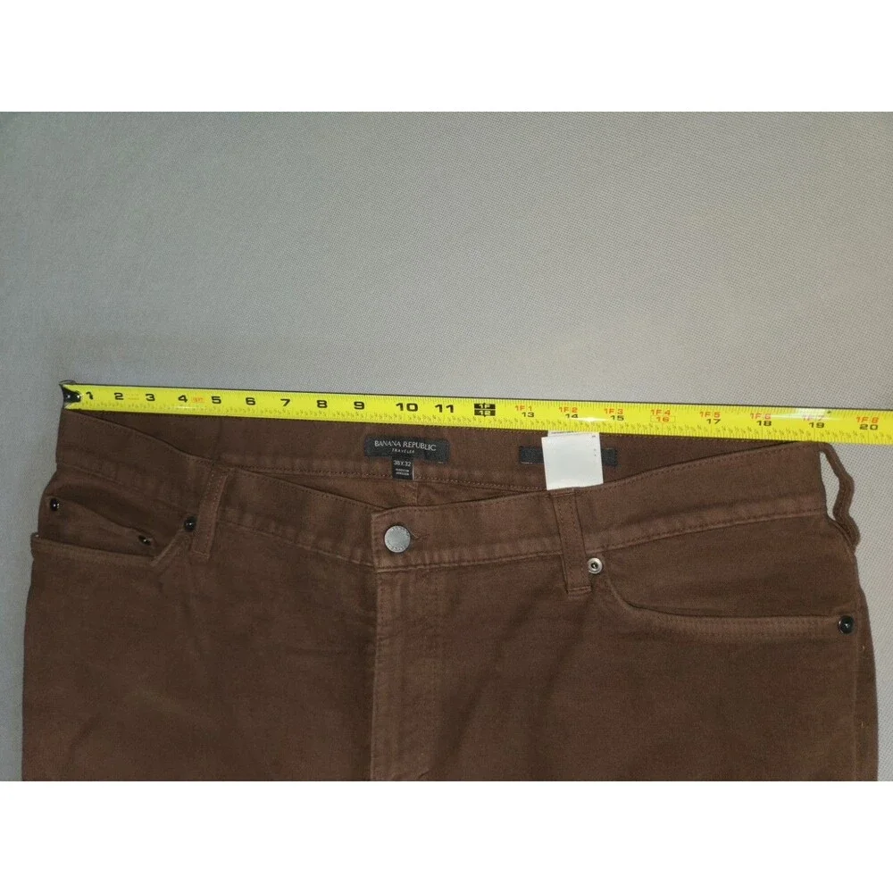 Banana Republic Traveler Pant Mens 38x32 Brown Slim Fit Stretch Chino Pants